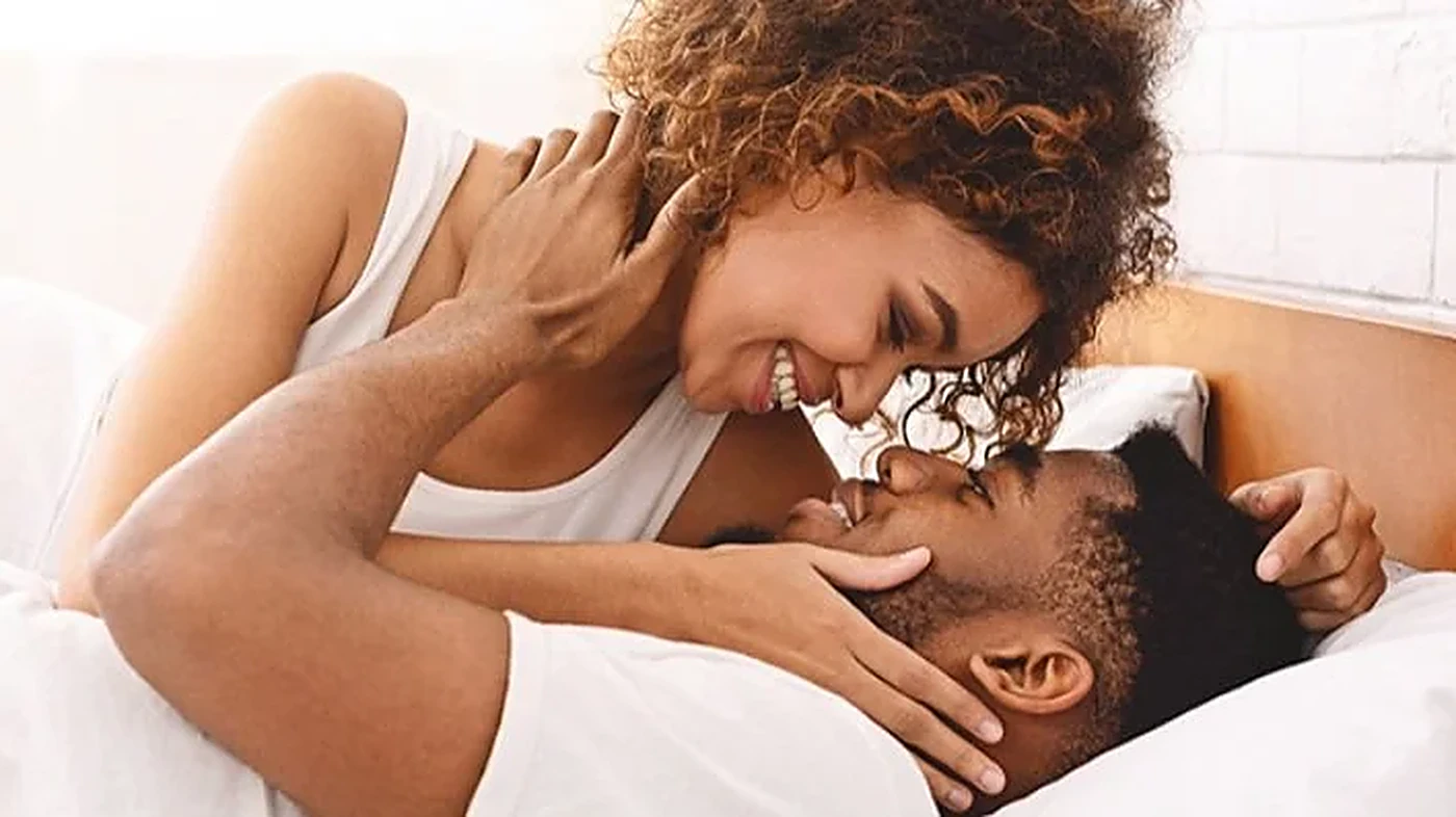 Smiling couple sharing a close moment, men's vitality with Alpha Honey