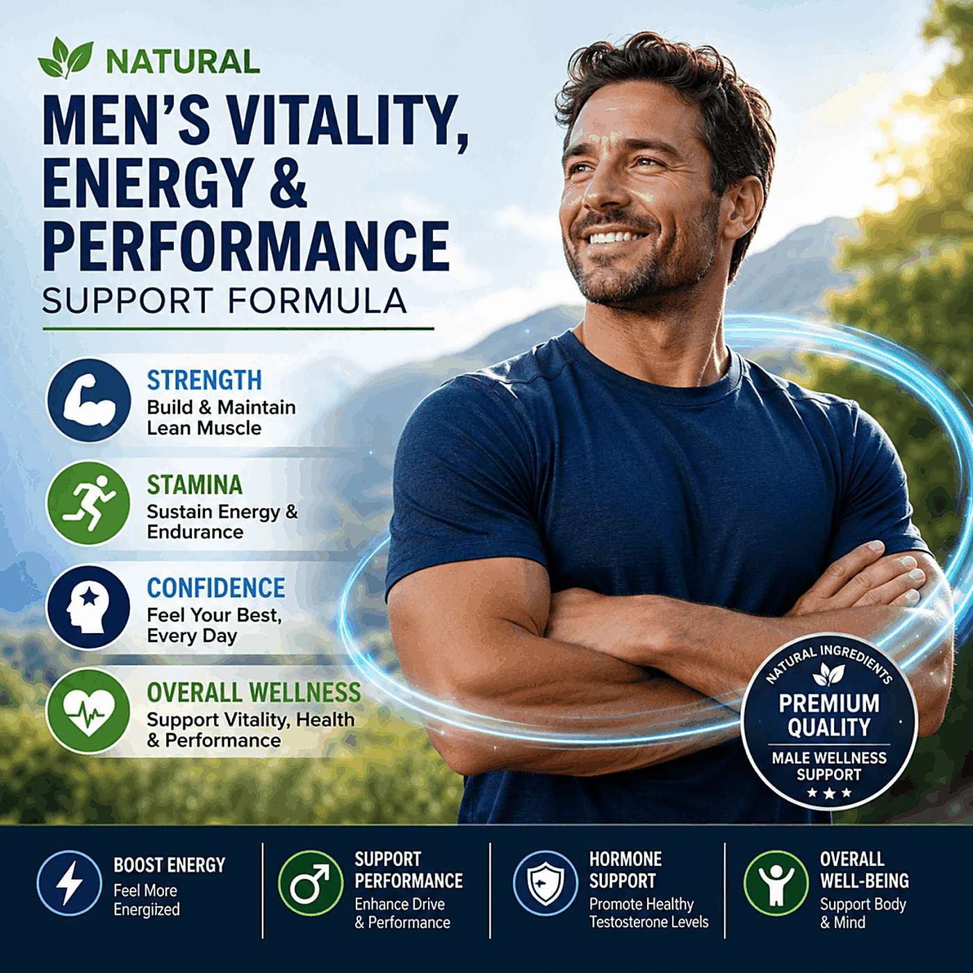 Alpha Honey men's vitality formula for strength, stamina, confidence and wellness