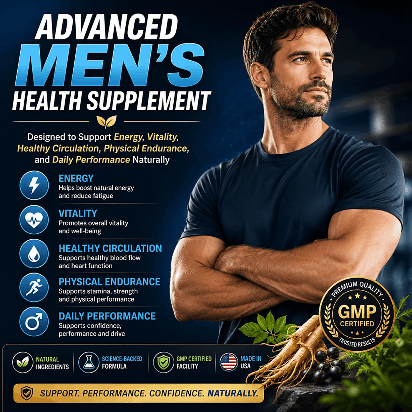 Alpha Honey gummies for men's energy, vitality, healthy circulation and endurance